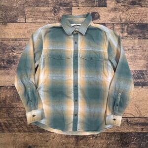 REI Cooperative Men's Plaid Flannel Shirt Long Sleeve Organic Cotton Medium